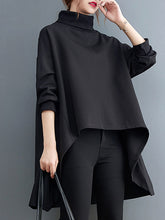 High Neck Loose Large Size Mid-Length Long Sleeve Sweatshirt